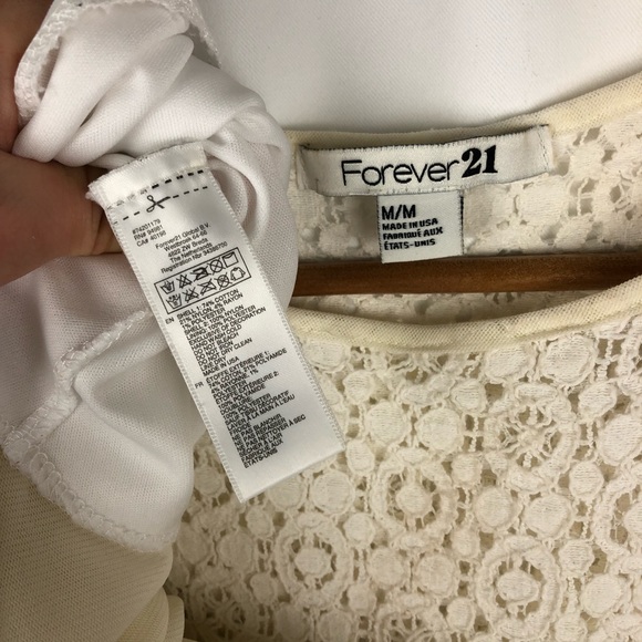 Forever 21 Cream Crochet Chest Mini Dress - Size Medium - Picture 10 of 14